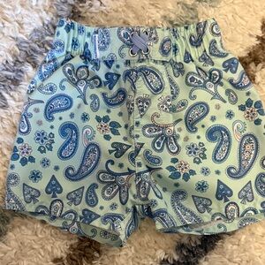Blue Paisley Print swim shorts